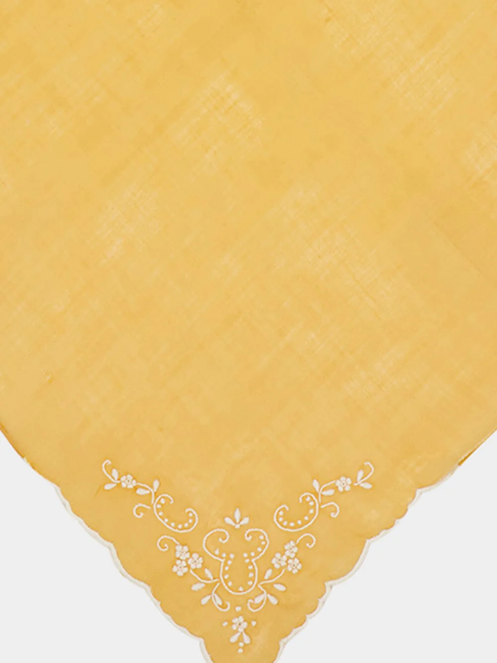 Hand-Embroidered Santana Yellow Cotton Napkin - Image 3