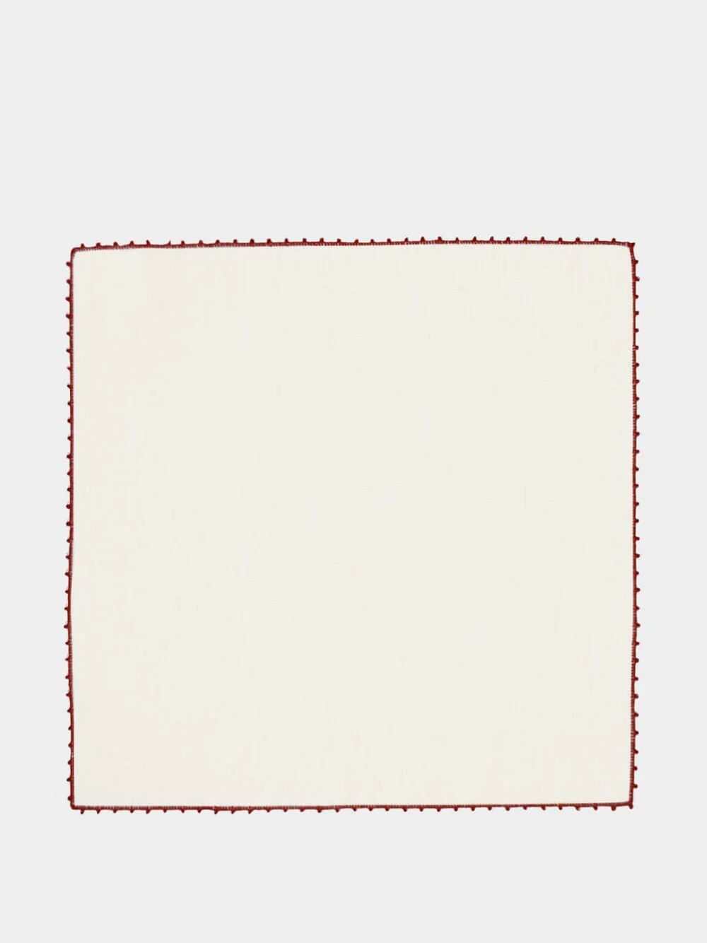 Hand-Embroidered Teresa White Linen with Brick Crochet Napkin