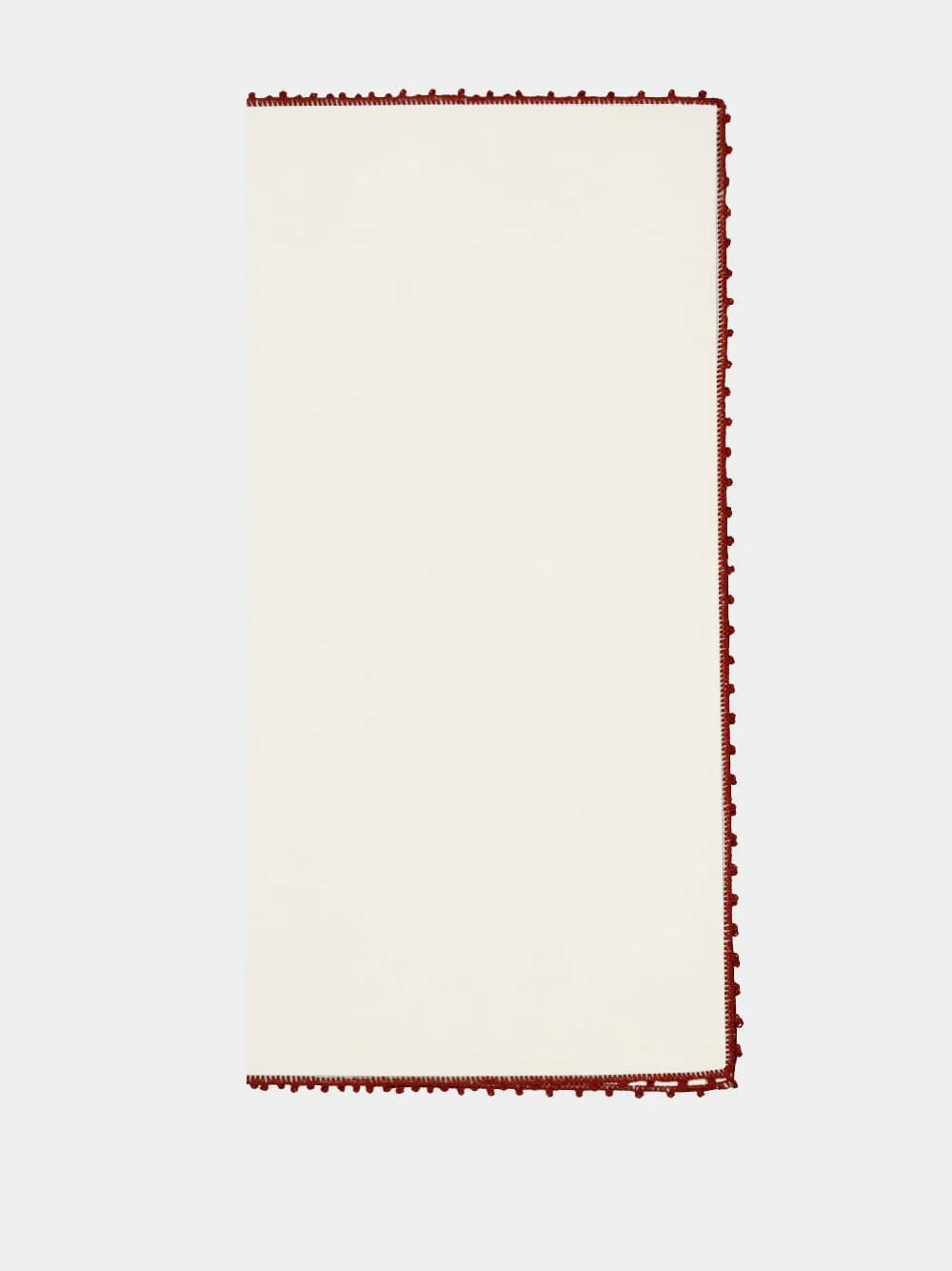 Hand-Embroidered Teresa White Linen with Brick Crochet Napkin - Image 2