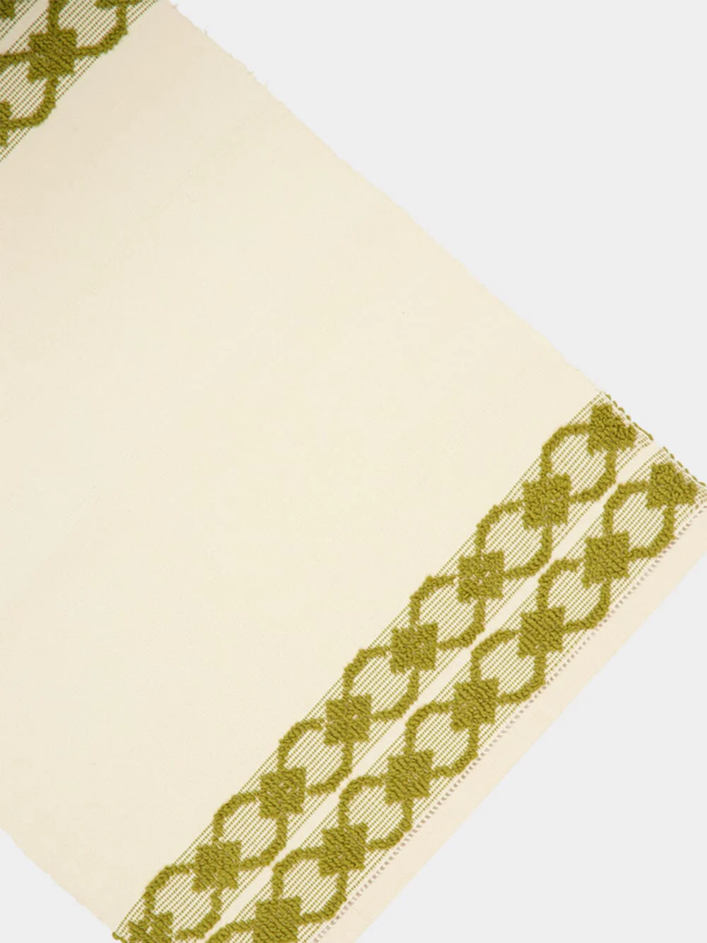 Handmade Isabel Natural and Green Cotton and Linen Placemat - Image 4