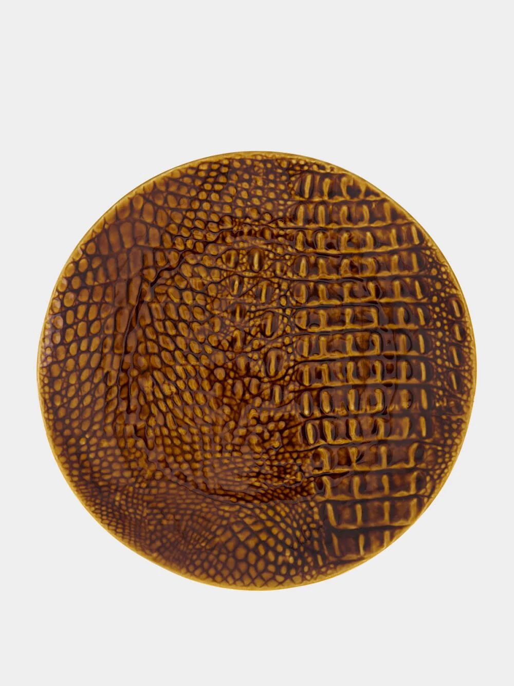 Jacaré Brown Ceramic Dinner Plate