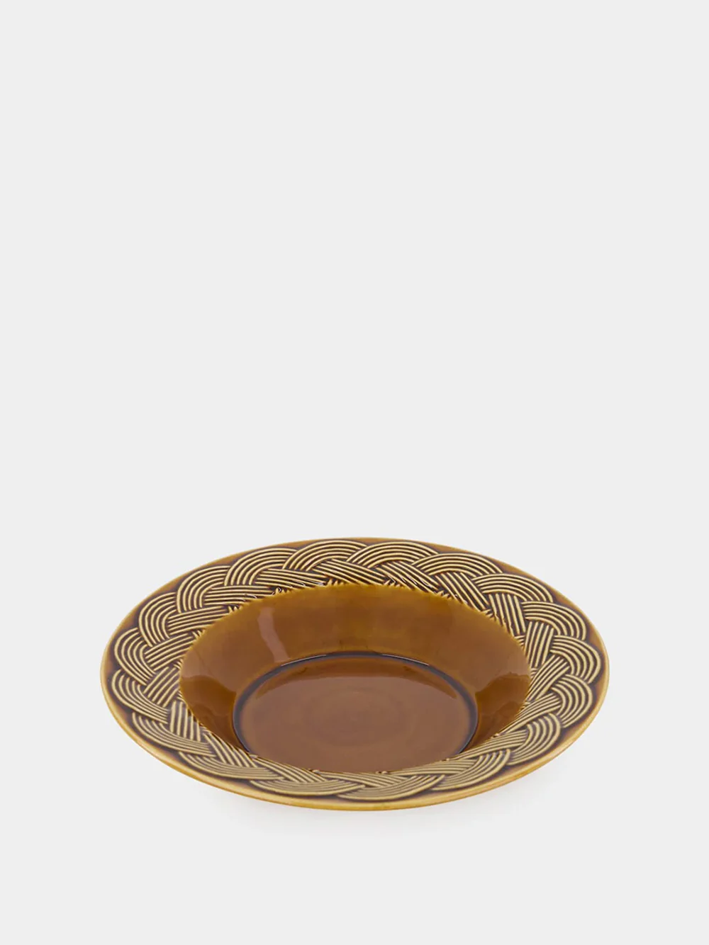 Vime Brown Ceramic Soup Plate - Image 3