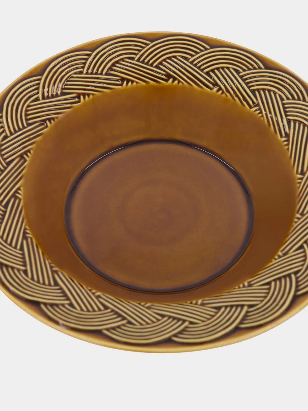 Vime Brown Ceramic Soup Plate - Image 5