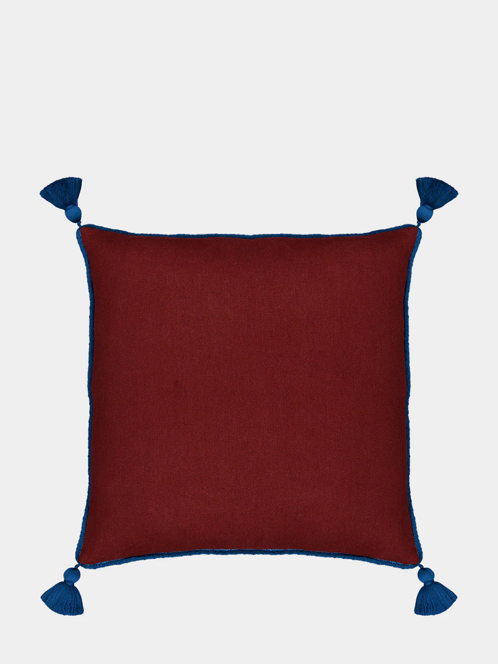 Teles Bordeaux Linen and Chenille Embroidered Cushion - Image 2