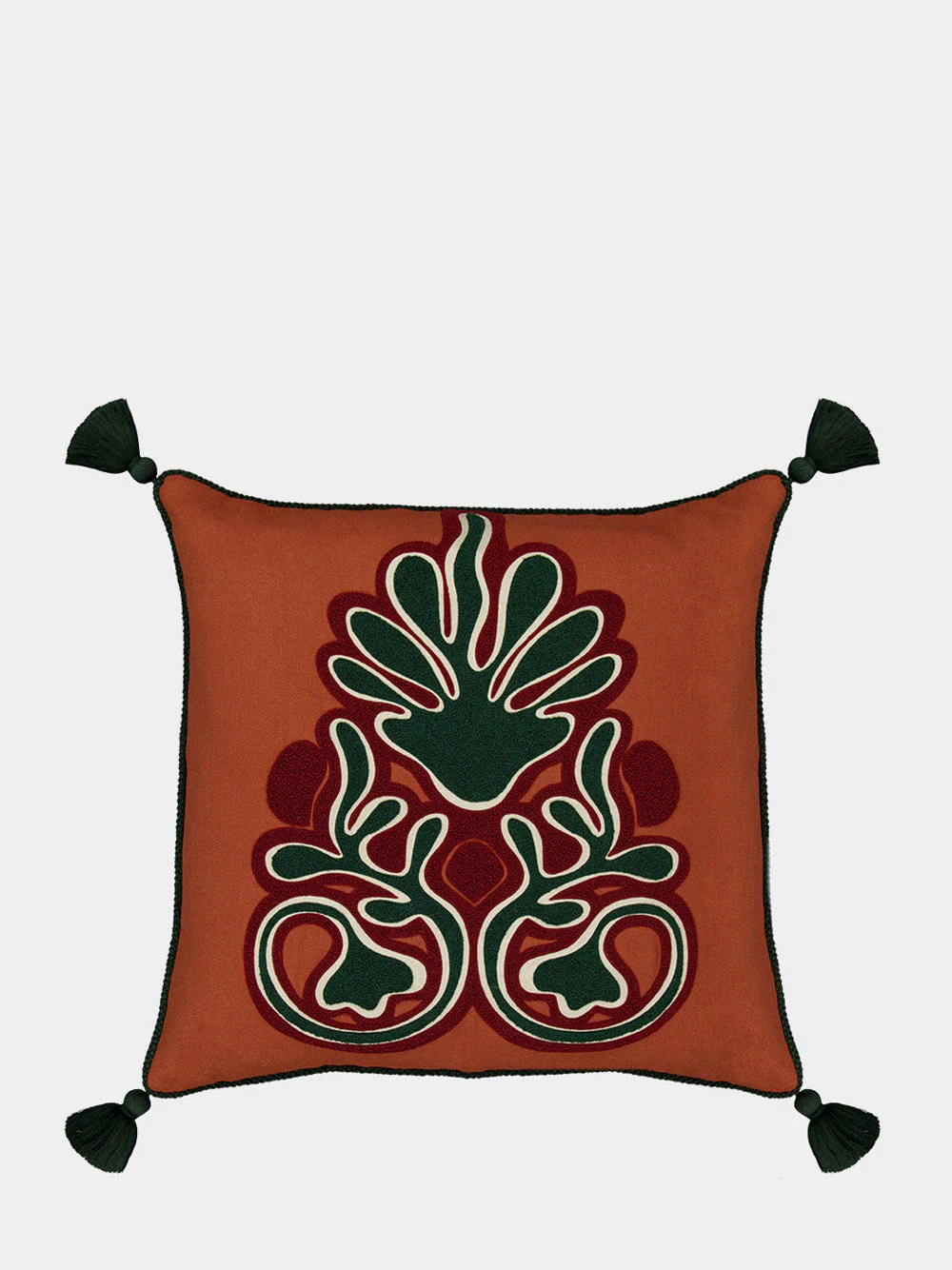 Teles Brick Linen and Chenille Embroidered Cushion