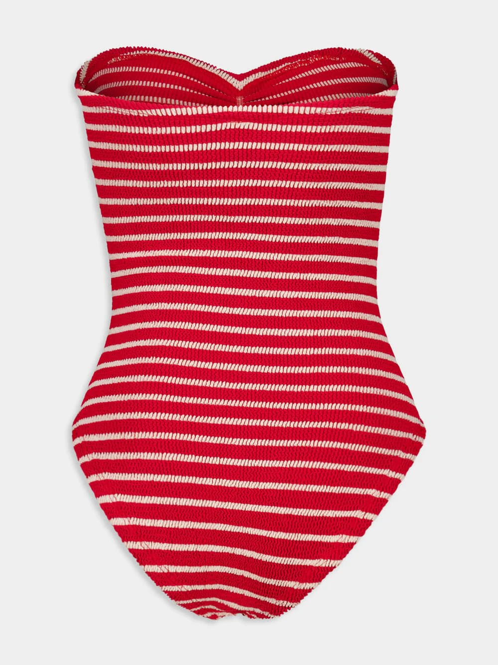 Brooke Strapless Swimsuit in Red and White Stripe - Image 3