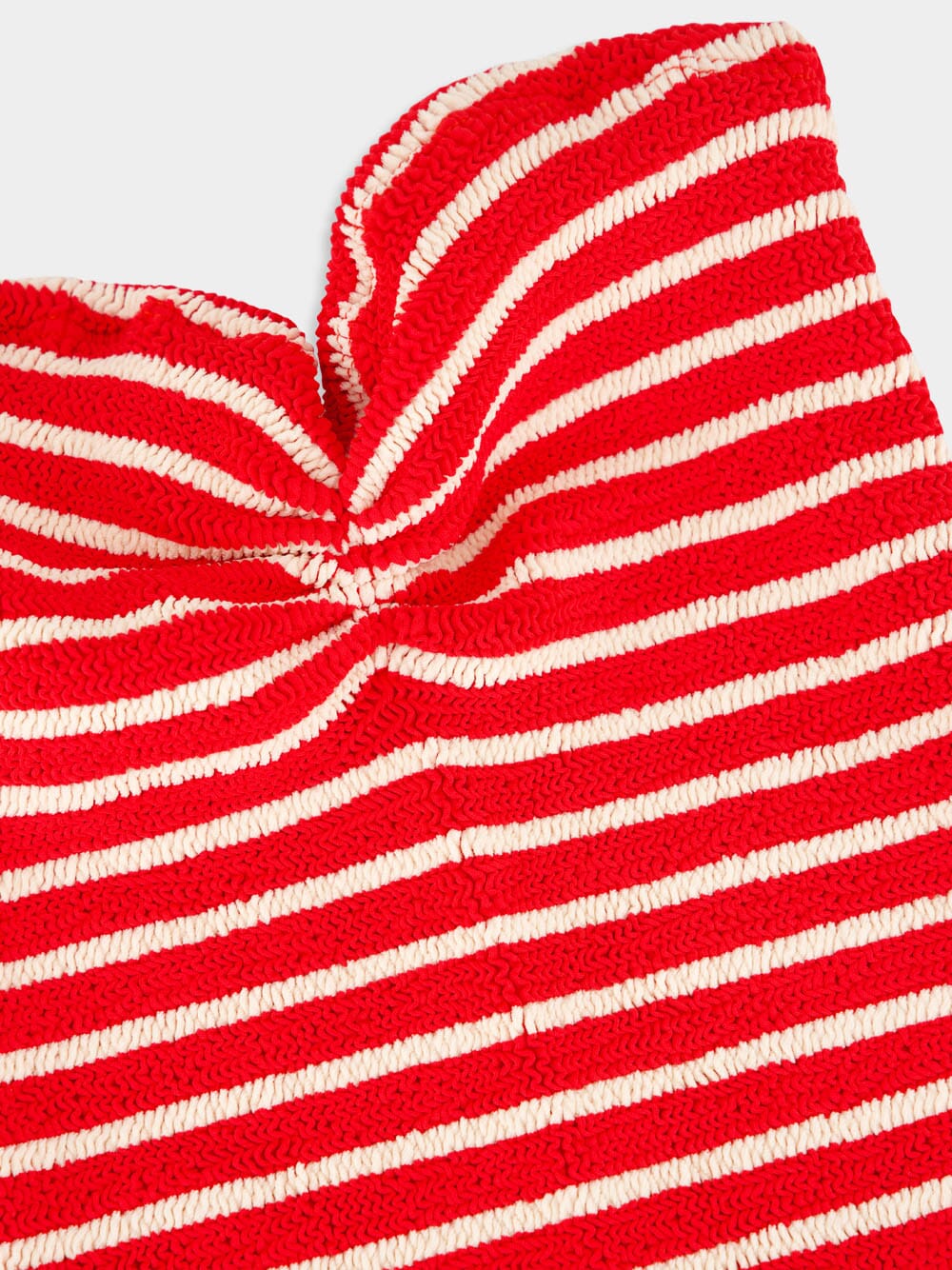 Brooke Strapless Swimsuit in Red and White Stripe - Image 5