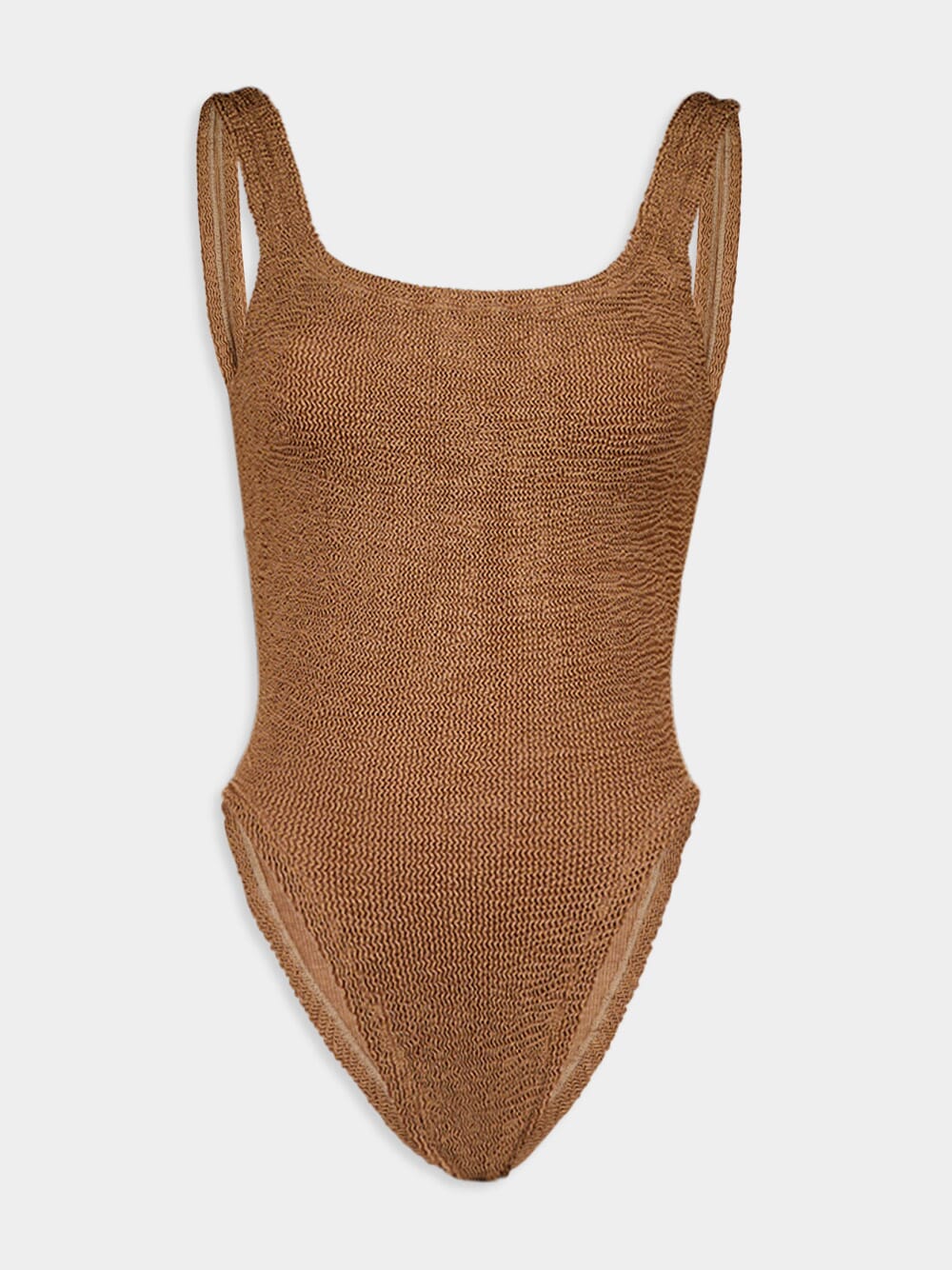 Metallic Cocoa Square Neck Nile Swimsuit