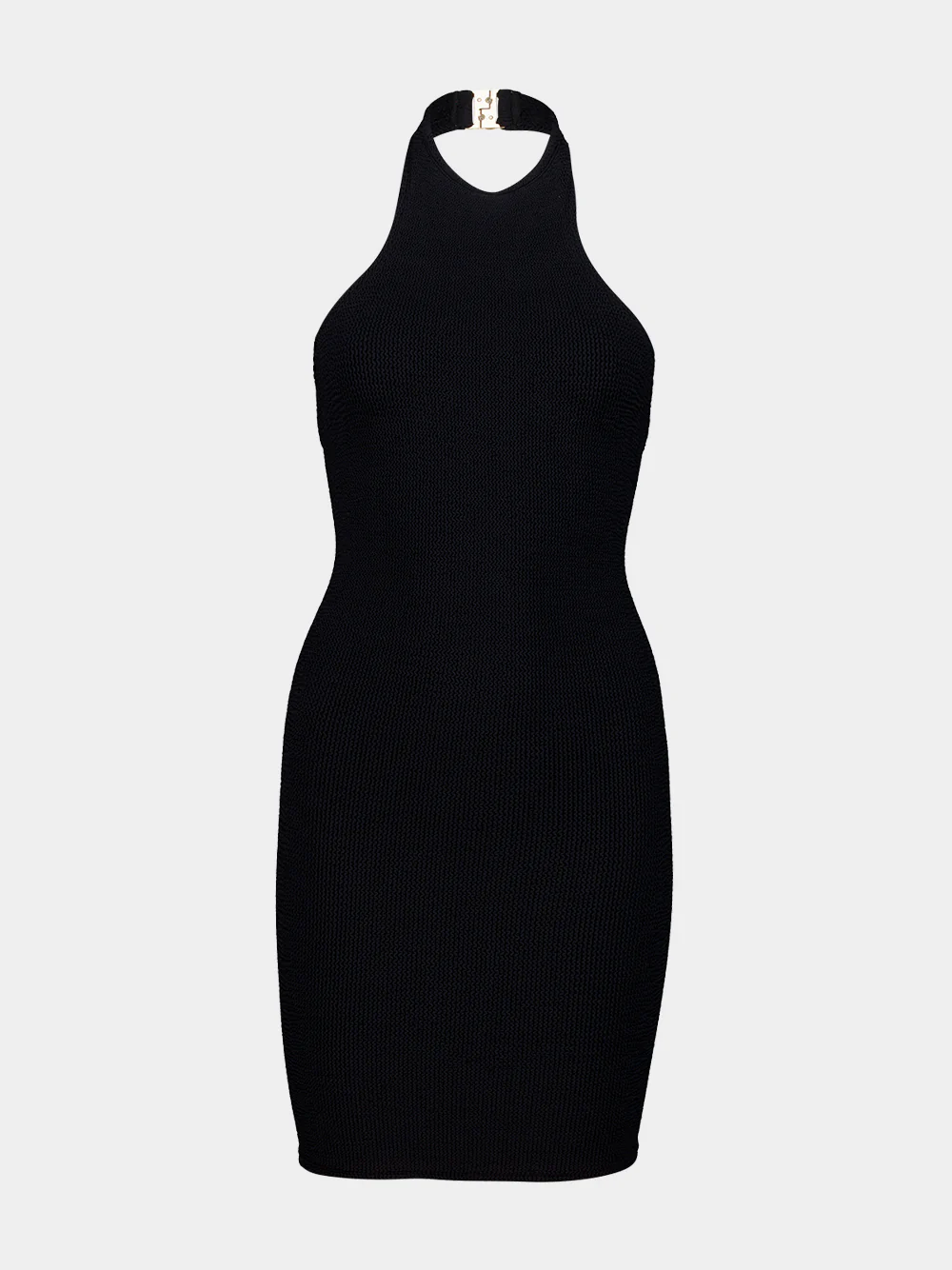 Black Crinkle Polly Mini Dress