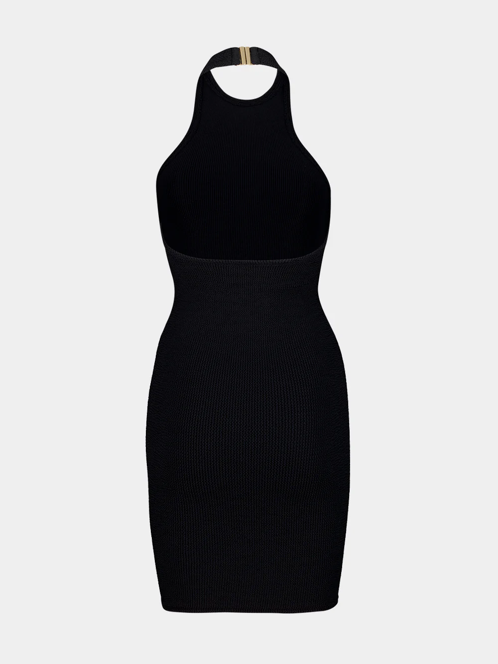 Black Crinkle Polly Mini Dress - Image 2