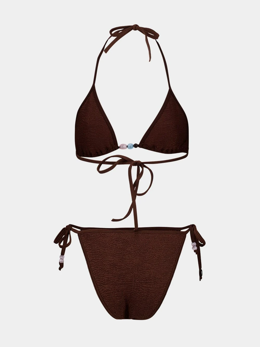 Metallic Chocolate Gina Beaded Bikini - Image 3