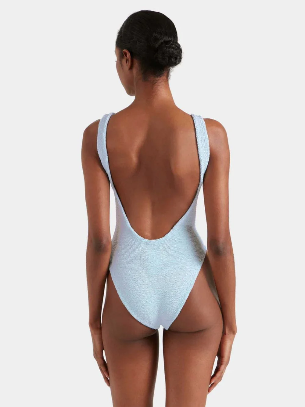 Metallic Ice Blue Square Neck Swim - Image 3