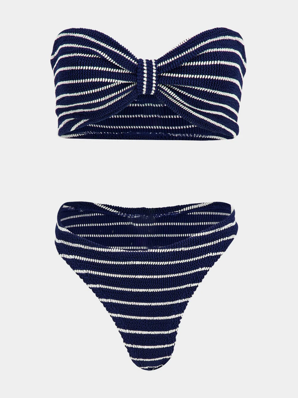 Navy and Whit Stripe Coverage Jean Bikini