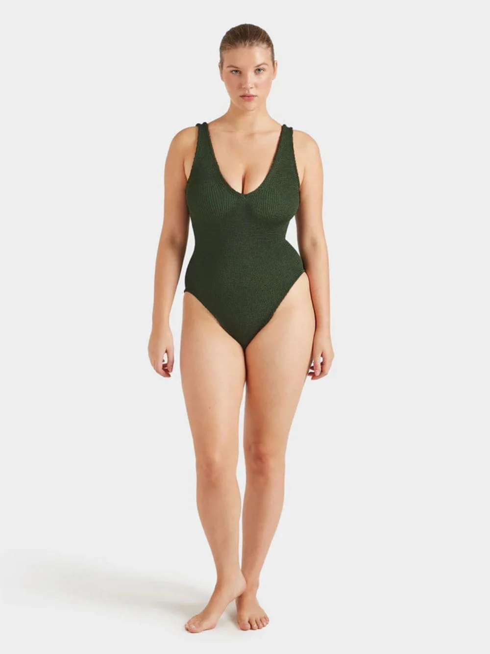 Sadie Swimsuit in Metallic Khaki - Image 2