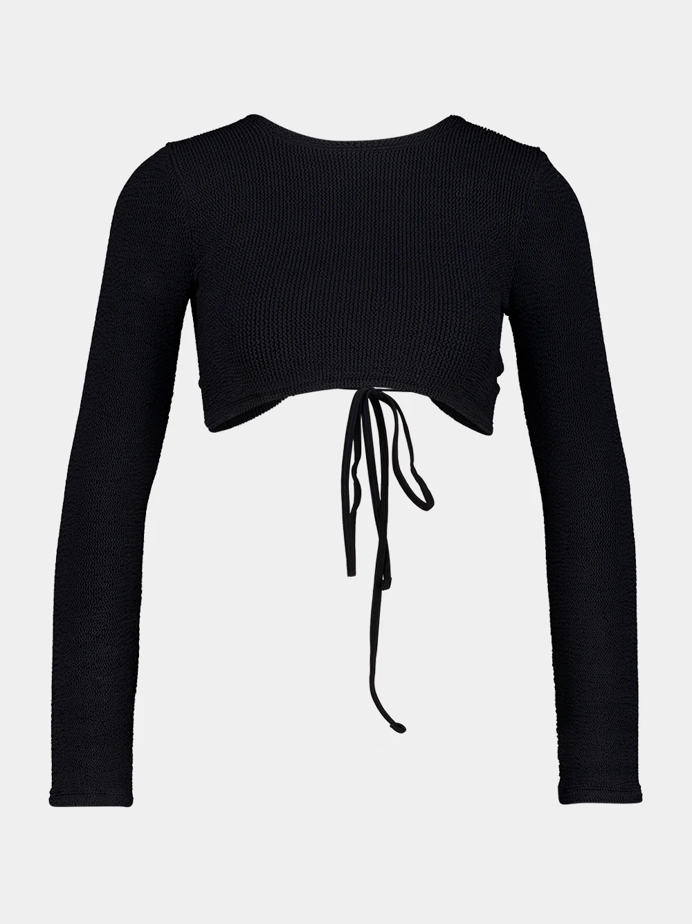Black Crinkle Celeste Crop Top