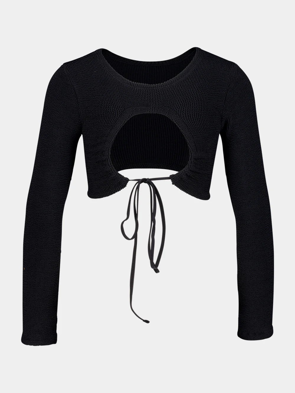 Black Crinkle Celeste Crop Top - Image 2