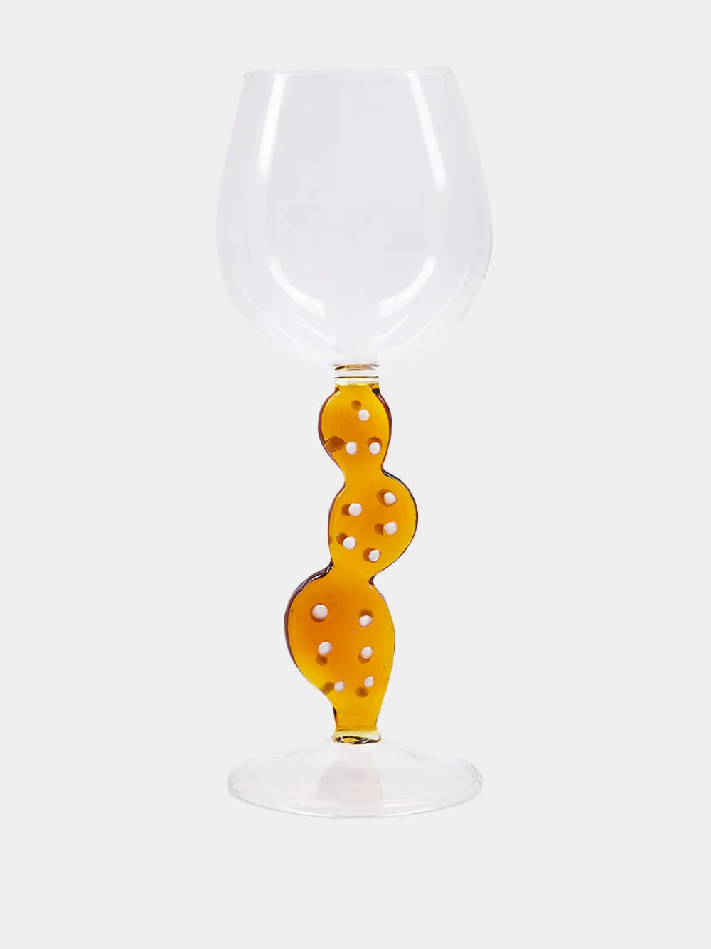 Orange Cactus Wine Glass