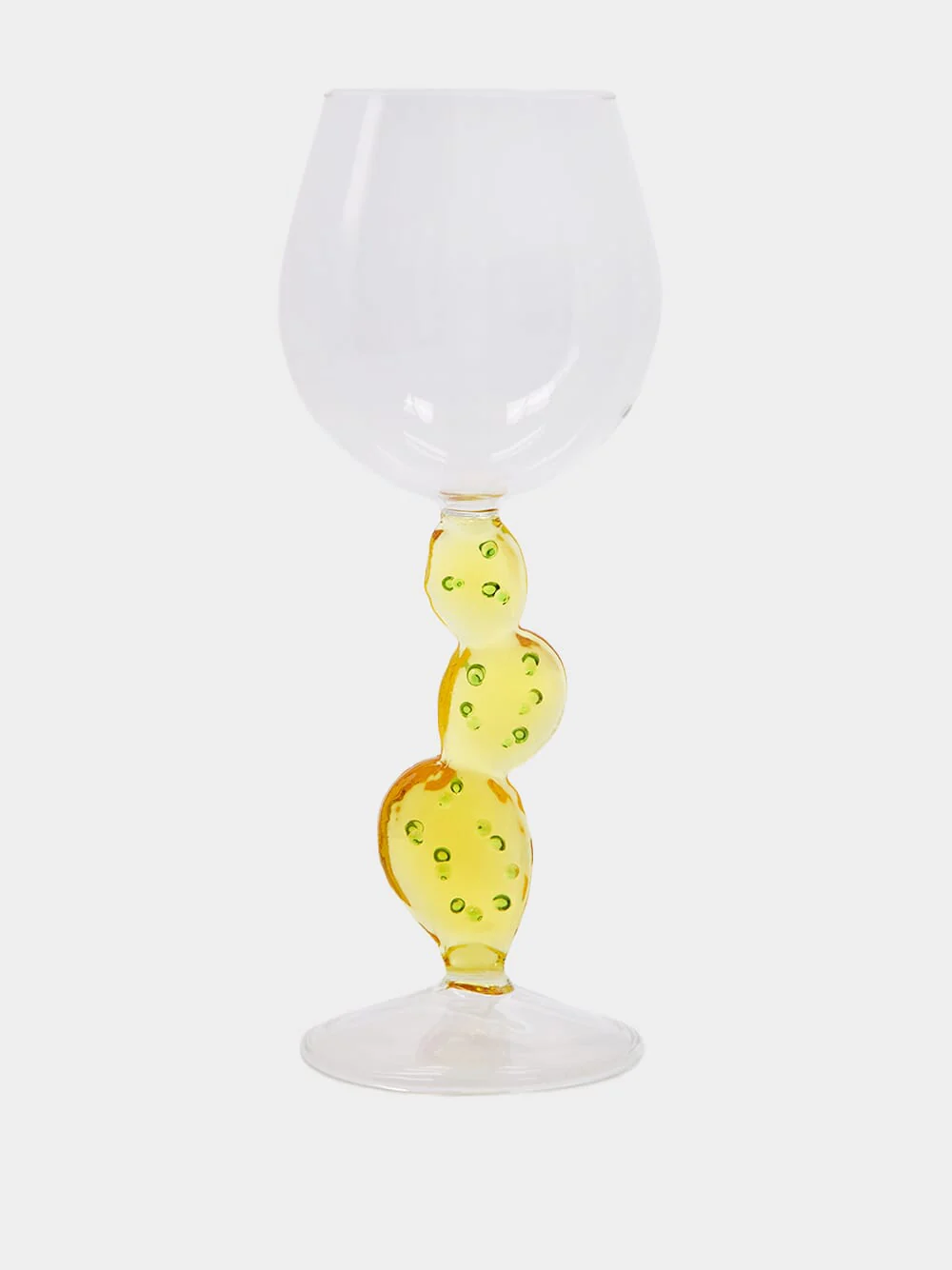 Yellow Cactus Wine Glass