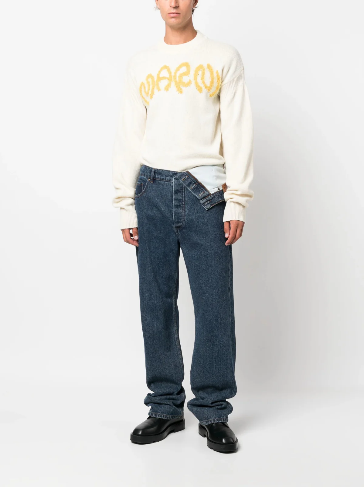 Intarsia-Knit Wool Crewneck Sweater - Image 2
