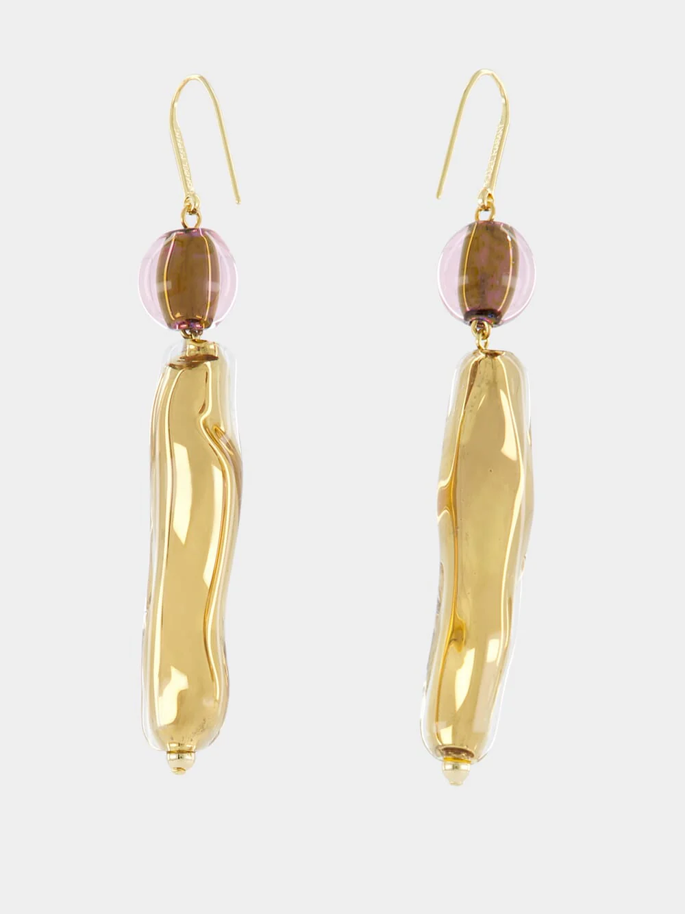 Sculpted Golden Drop Earrings - Image 3