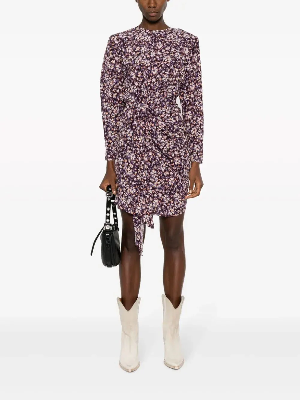 Gathered Floral-Print Minidress - Image 2
