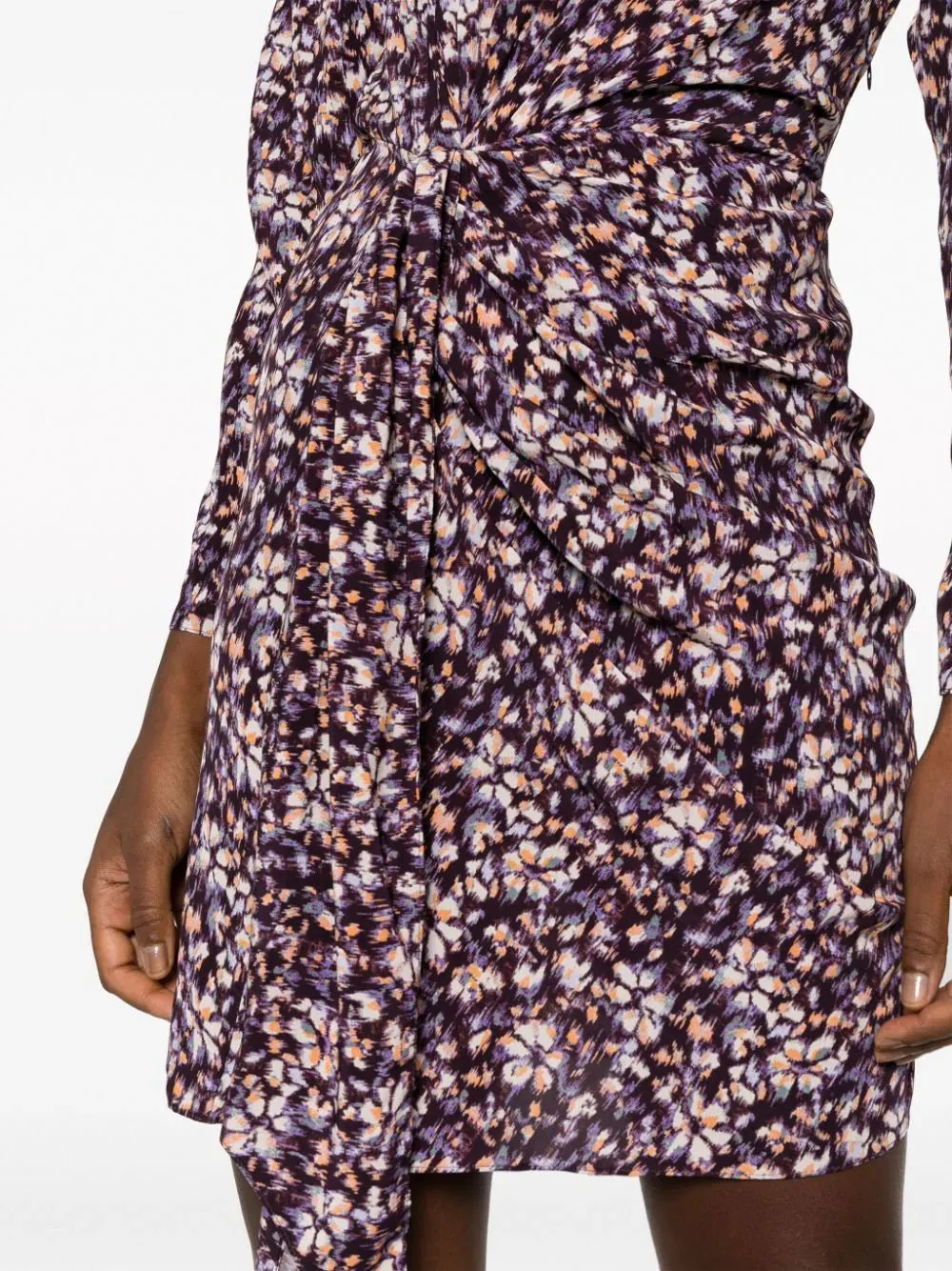 Gathered Floral-Print Minidress - Image 4