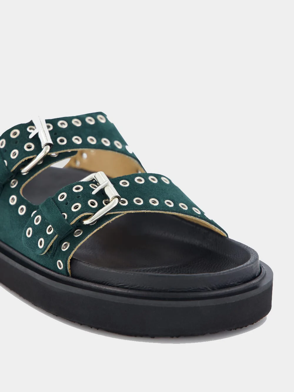Eyelet-Embellished Suede Slides - Image 6