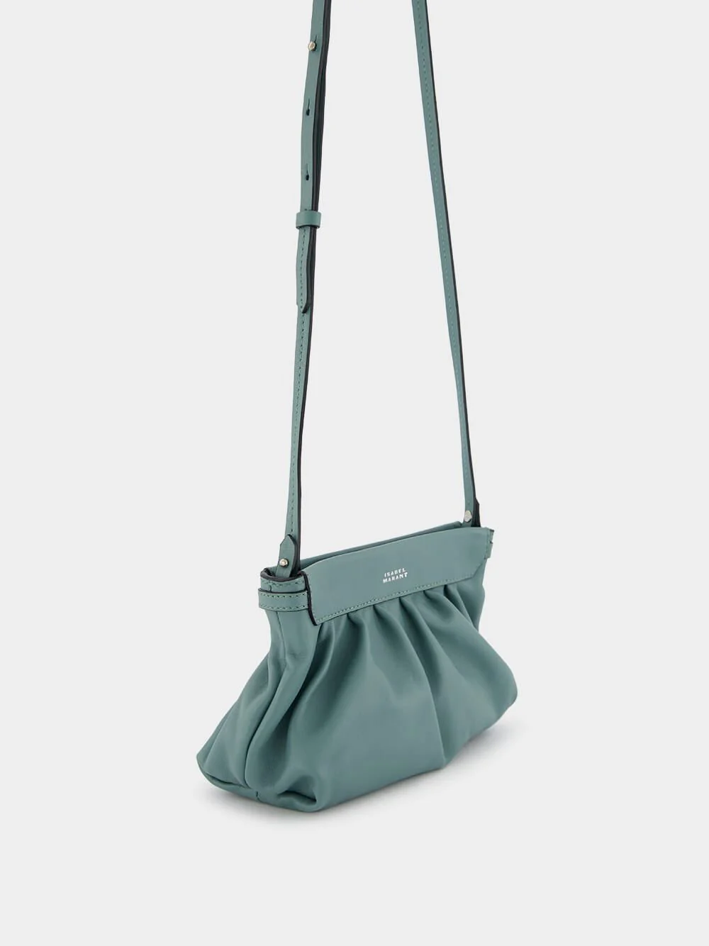 Luzes Gathered Crossbody Green Leather Bag - Image 2