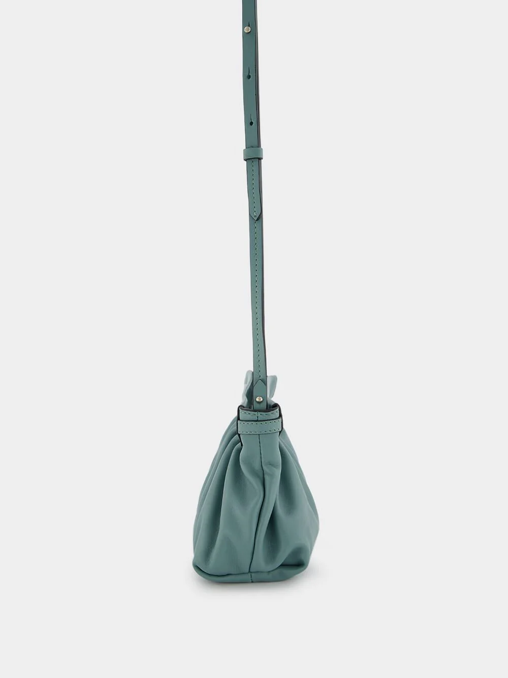 Luzes Gathered Crossbody Green Leather Bag - Image 3