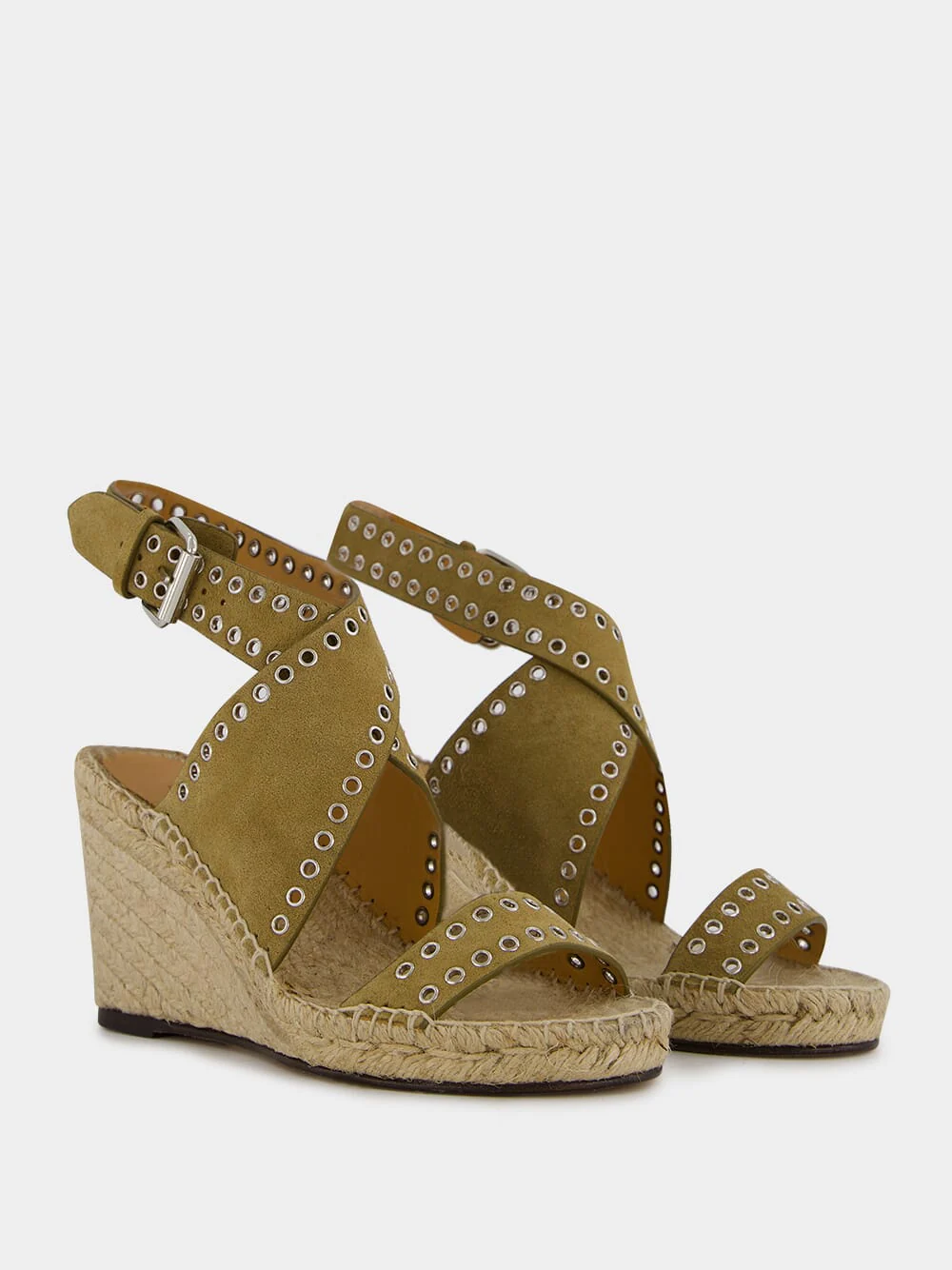 Iriane Brown Leather Espadrilles - Image 3
