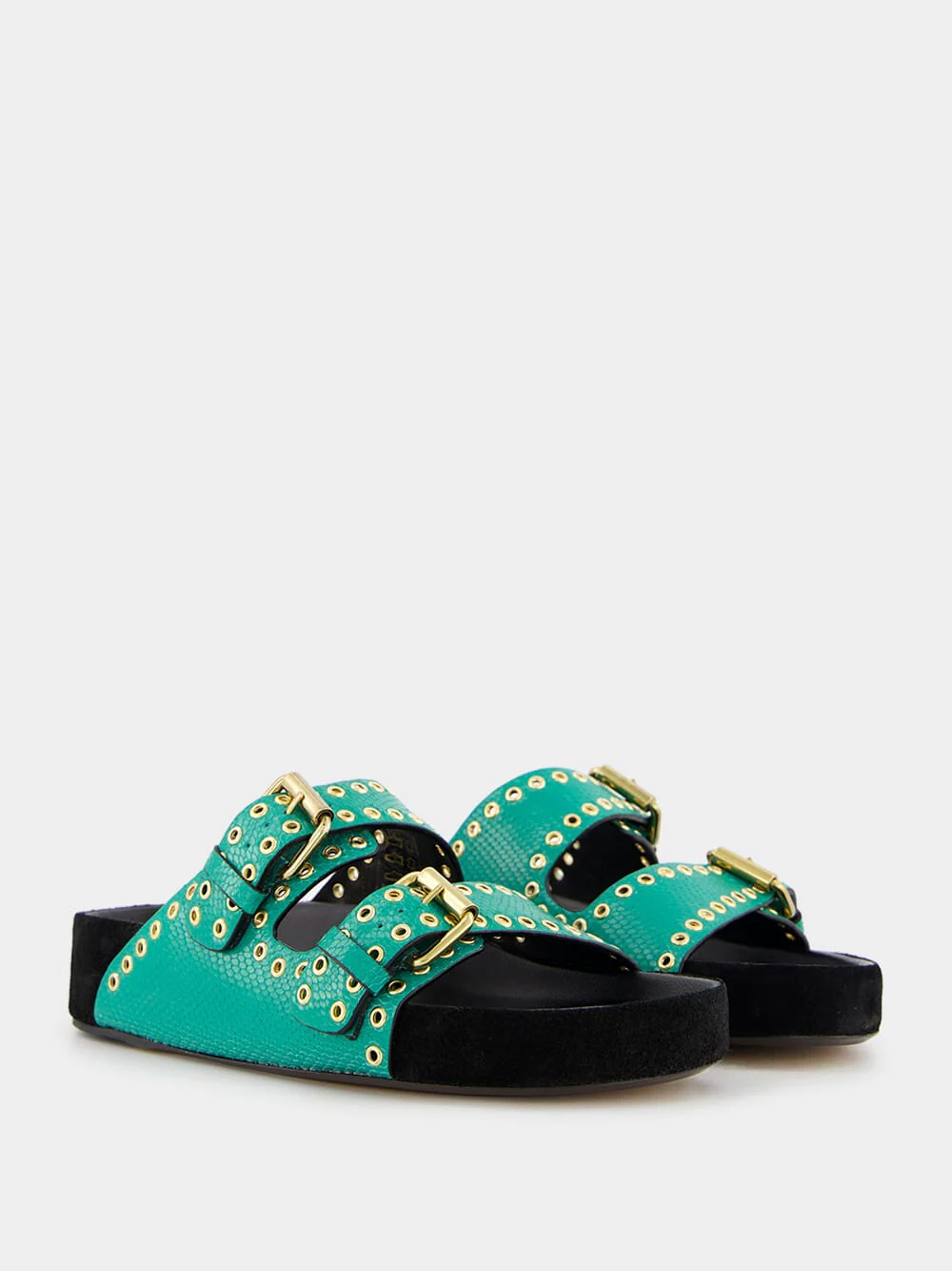 Lennyo Embellished Green Sandals - Image 3