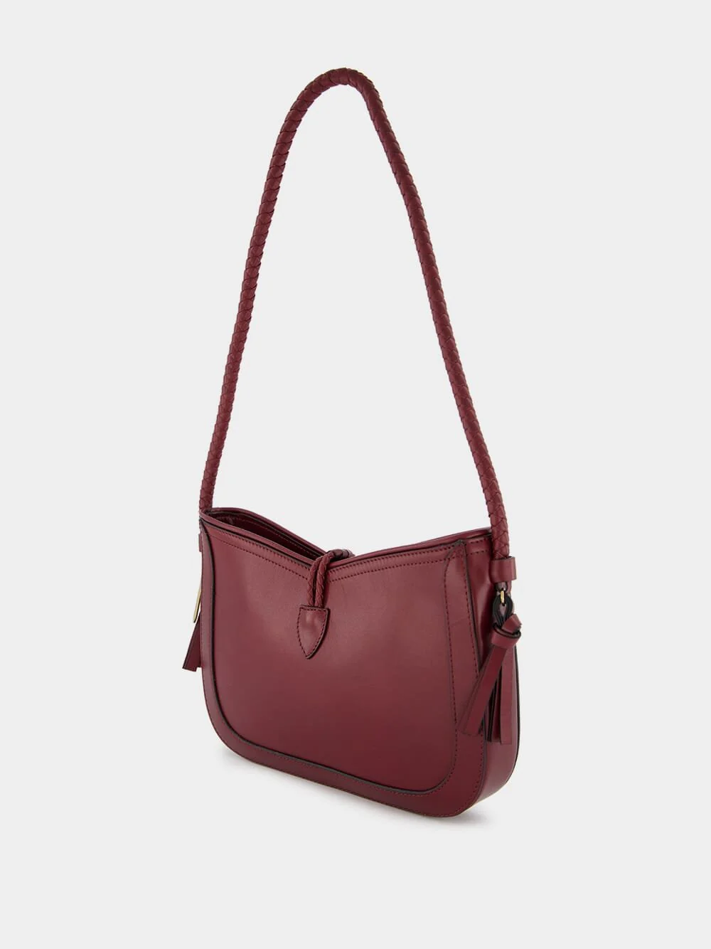 Vigo Leather Shoulder Burgundy Bag - Image 5