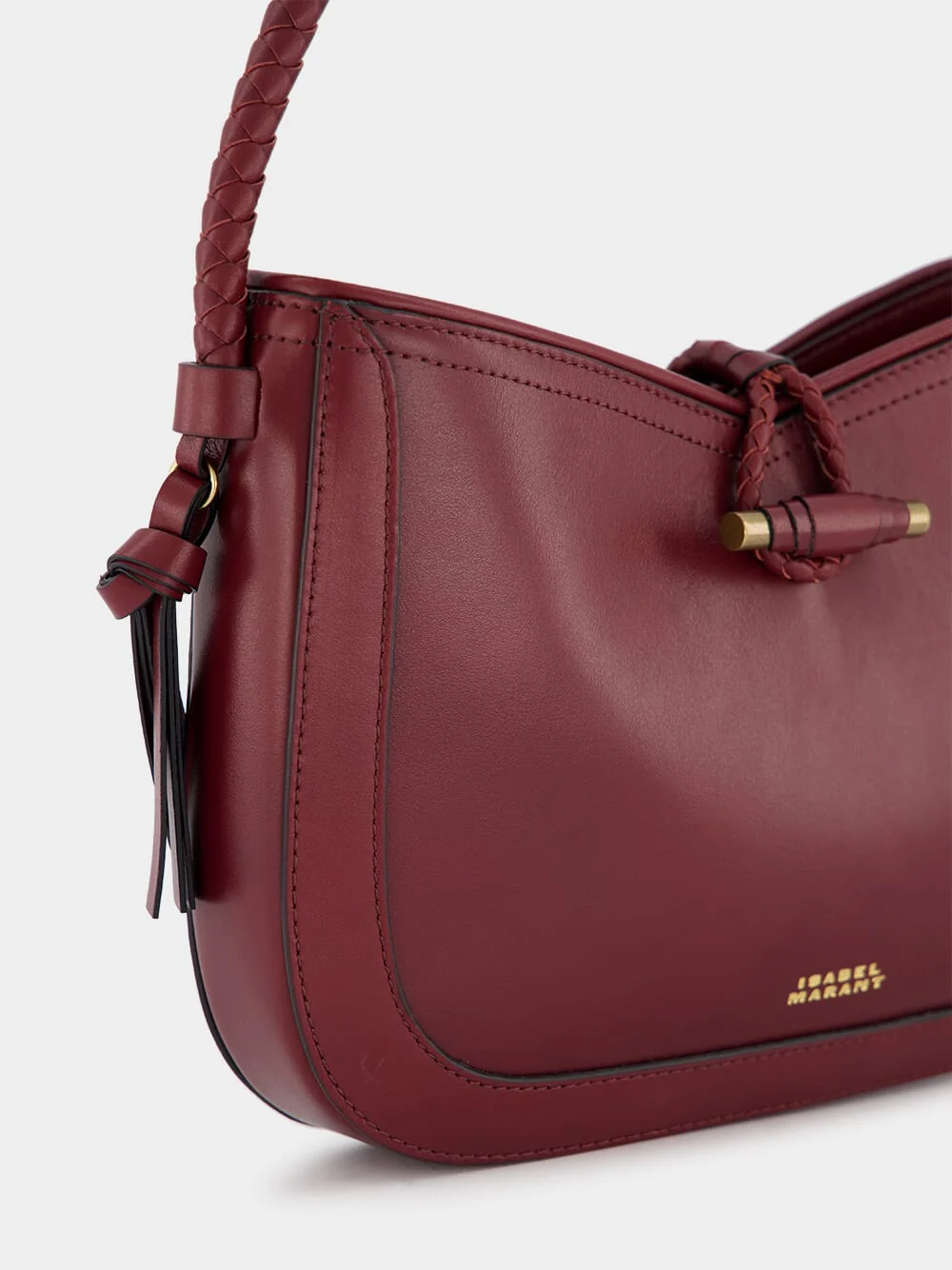Vigo Leather Shoulder Burgundy Bag - Image 8