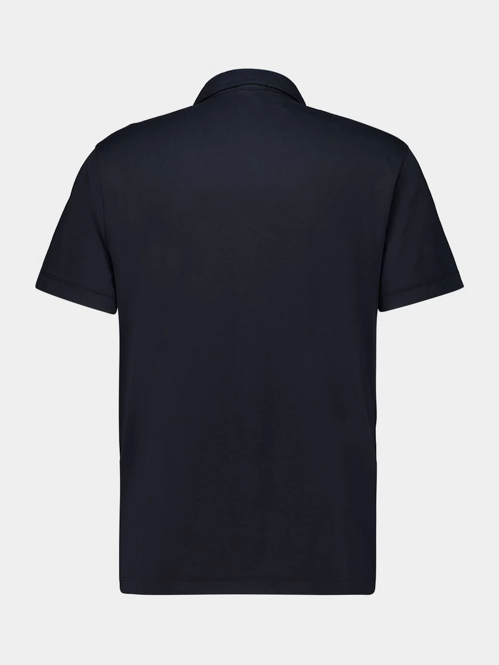 Black Brushed Lotus Cotton Polo - Image 2