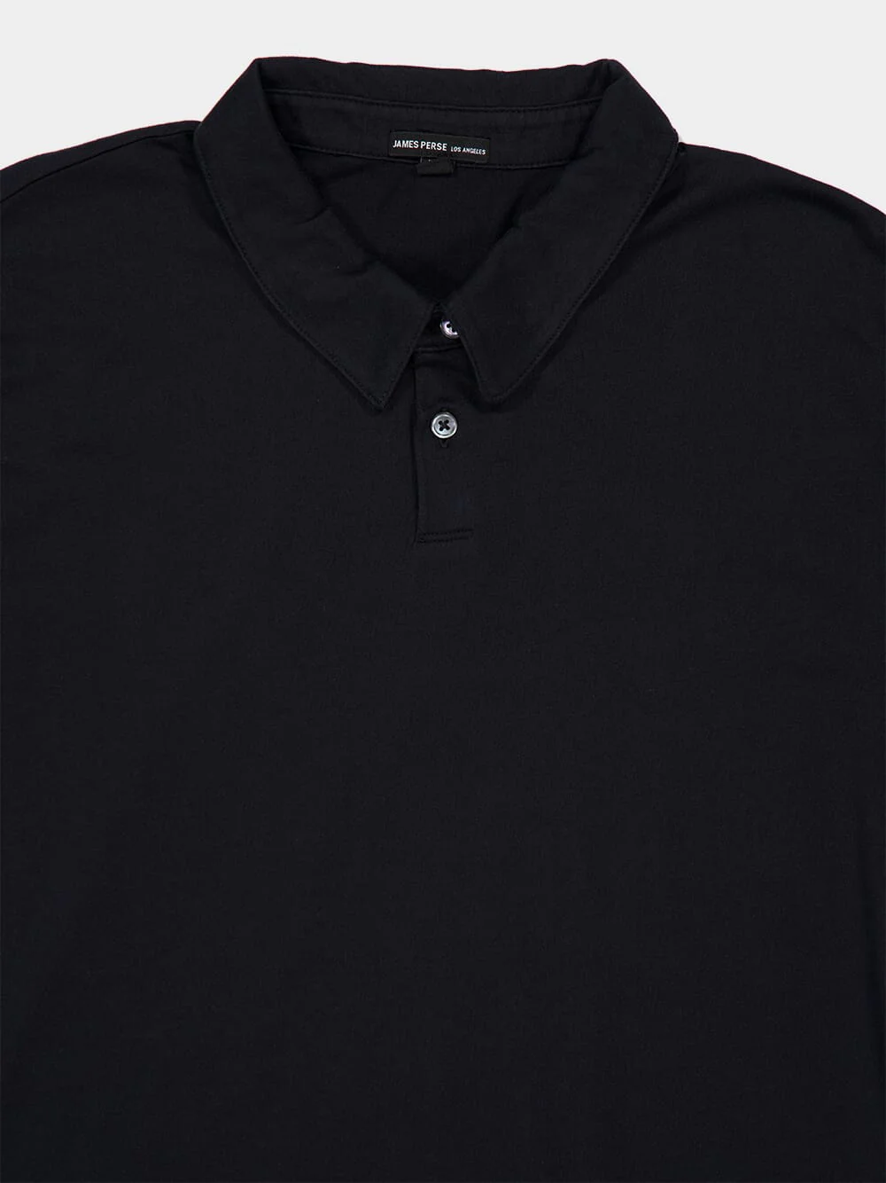 Black Brushed Lotus Cotton Polo - Image 3