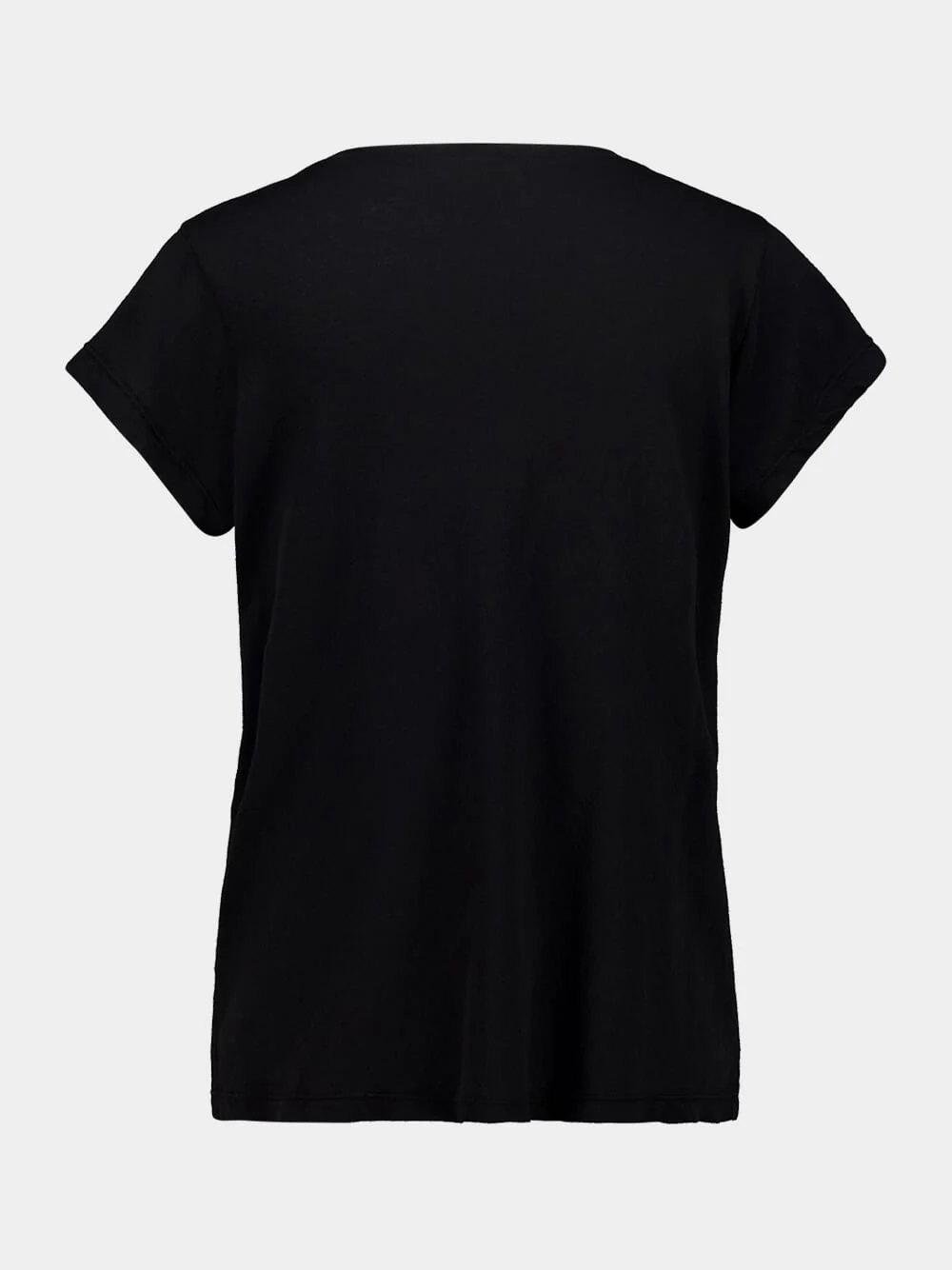 Black Deep V-Neck Cotton T-Shirt - Image 2