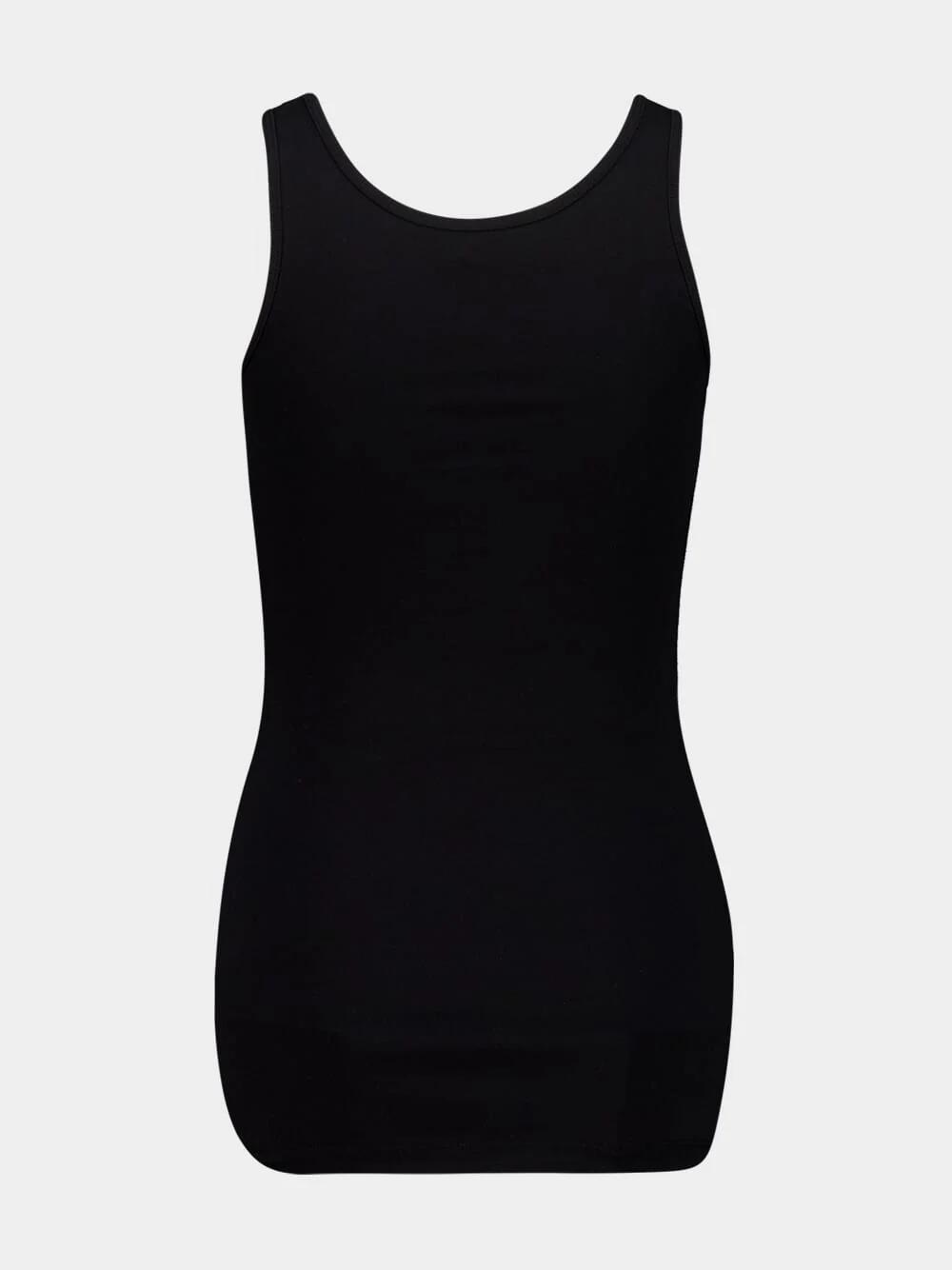 Black Long Cotton Tank Top - Image 2