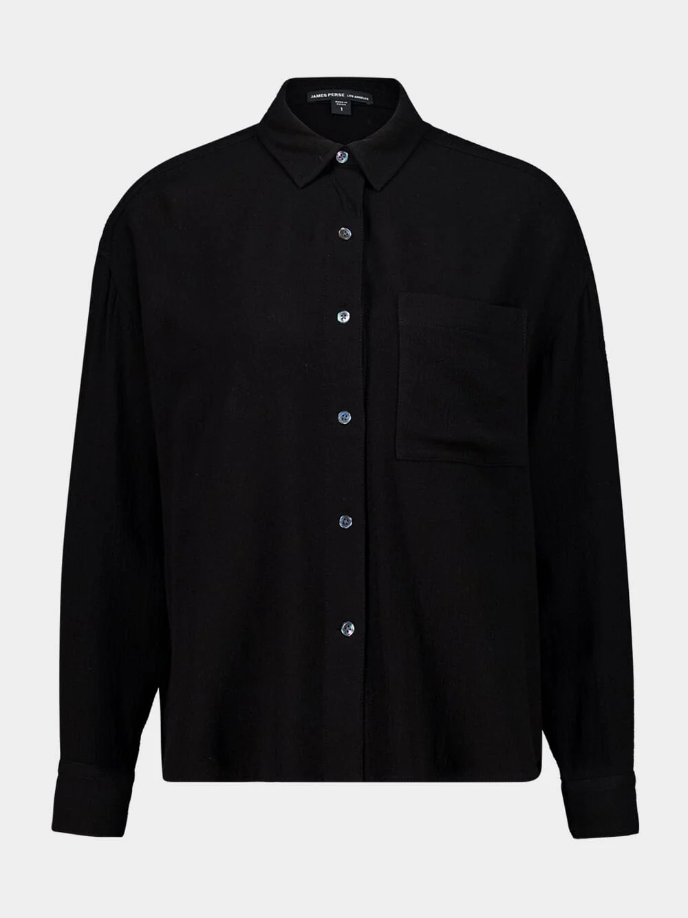 Black Oversized Viscose-Wool Shirt
