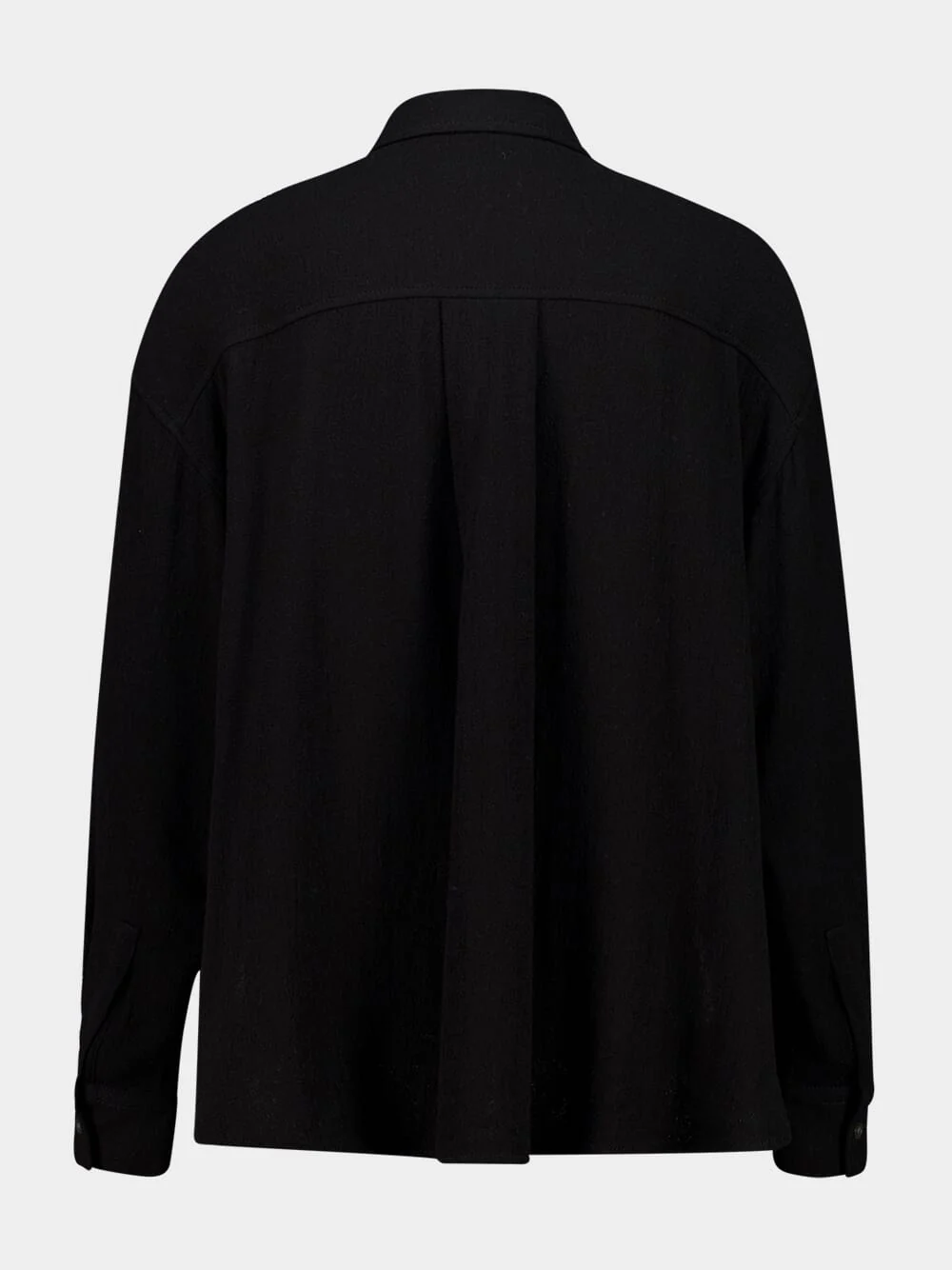 Black Oversized Viscose-Wool Shirt - Image 2