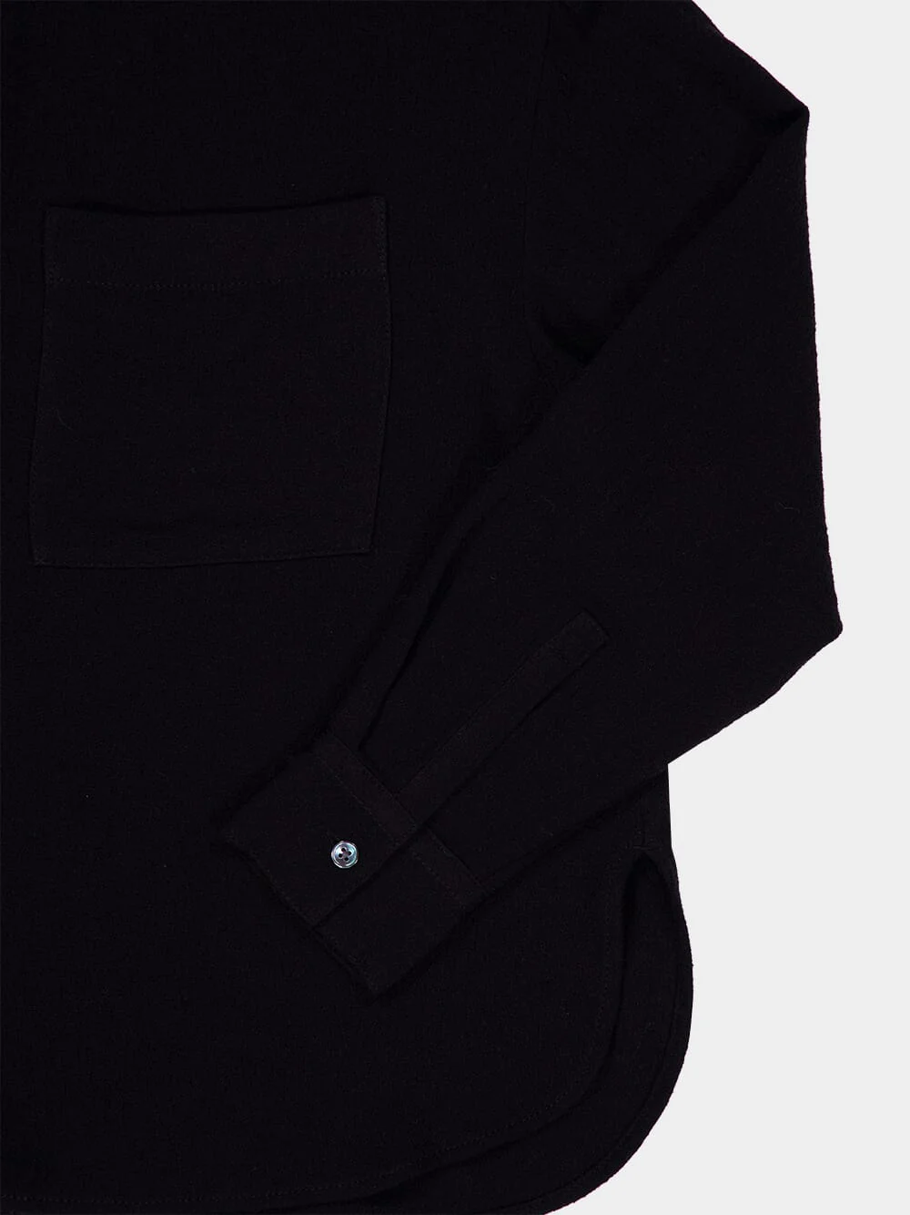 Black Oversized Viscose-Wool Shirt - Image 4