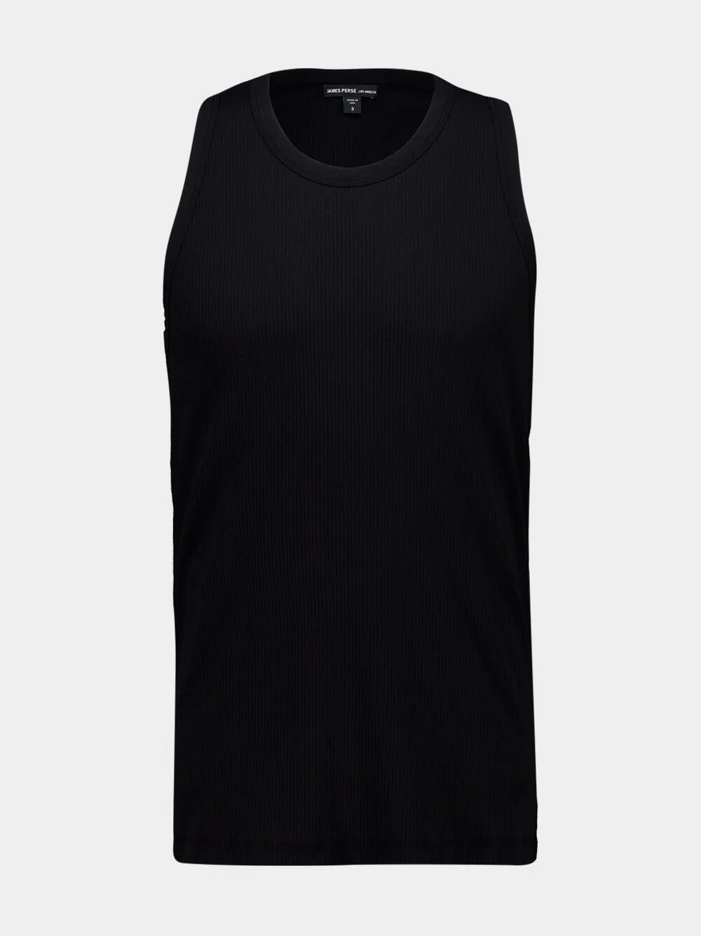 Black Ribbed Cotton-Lycra Tank Top