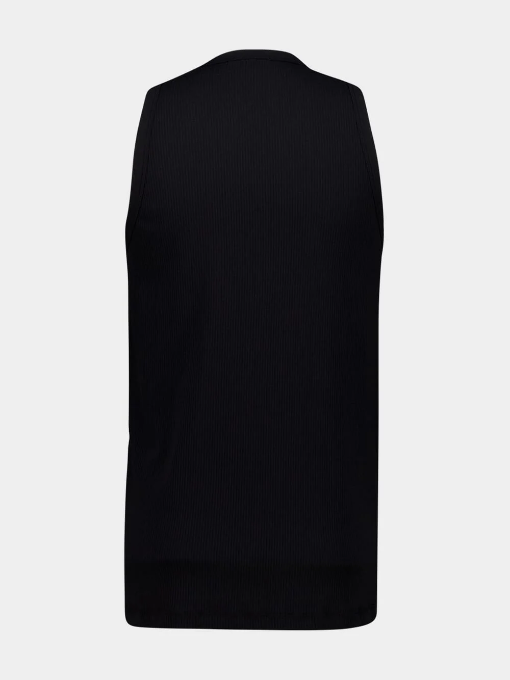 Black Ribbed Cotton-Lycra Tank Top - Image 2