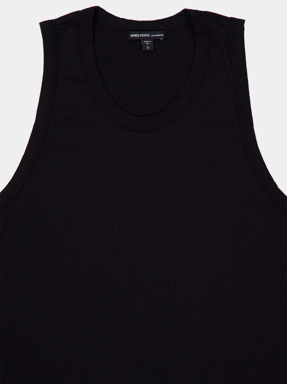 Black Ribbed Cotton-Lycra Tank Top - Image 3