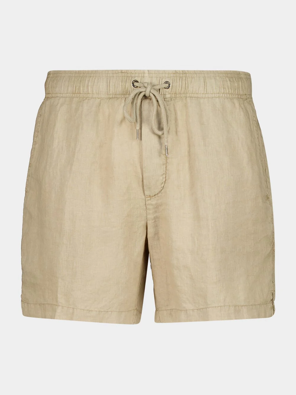 Light Khaki Linen Drawstring Shorts