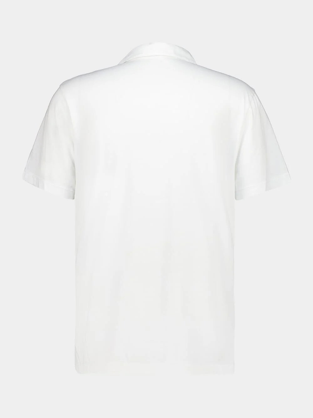 White Brushed Lotus Cotton Polo - Image 2