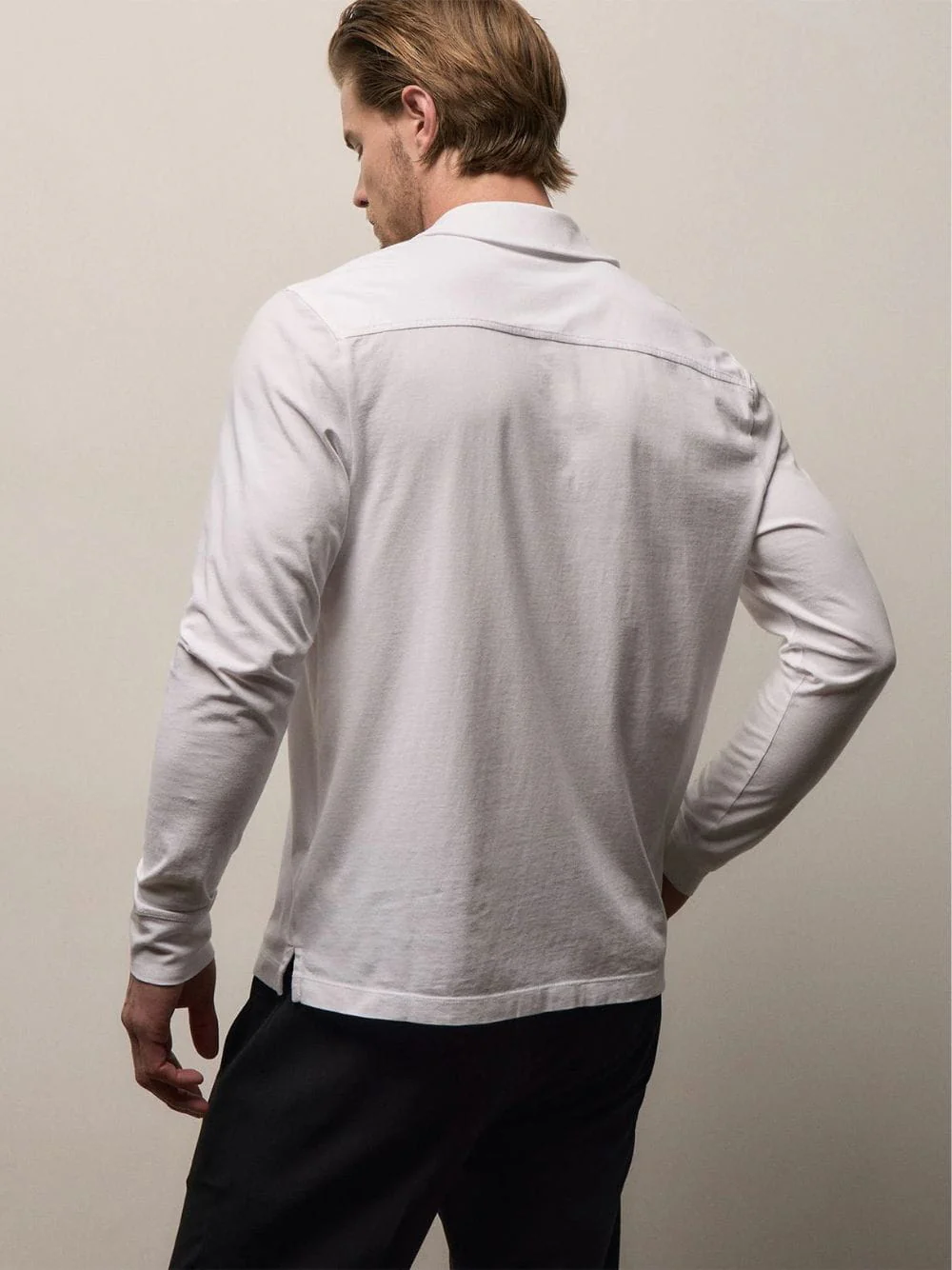White Clean Finish Jersey Cotton Shirt - Image 4