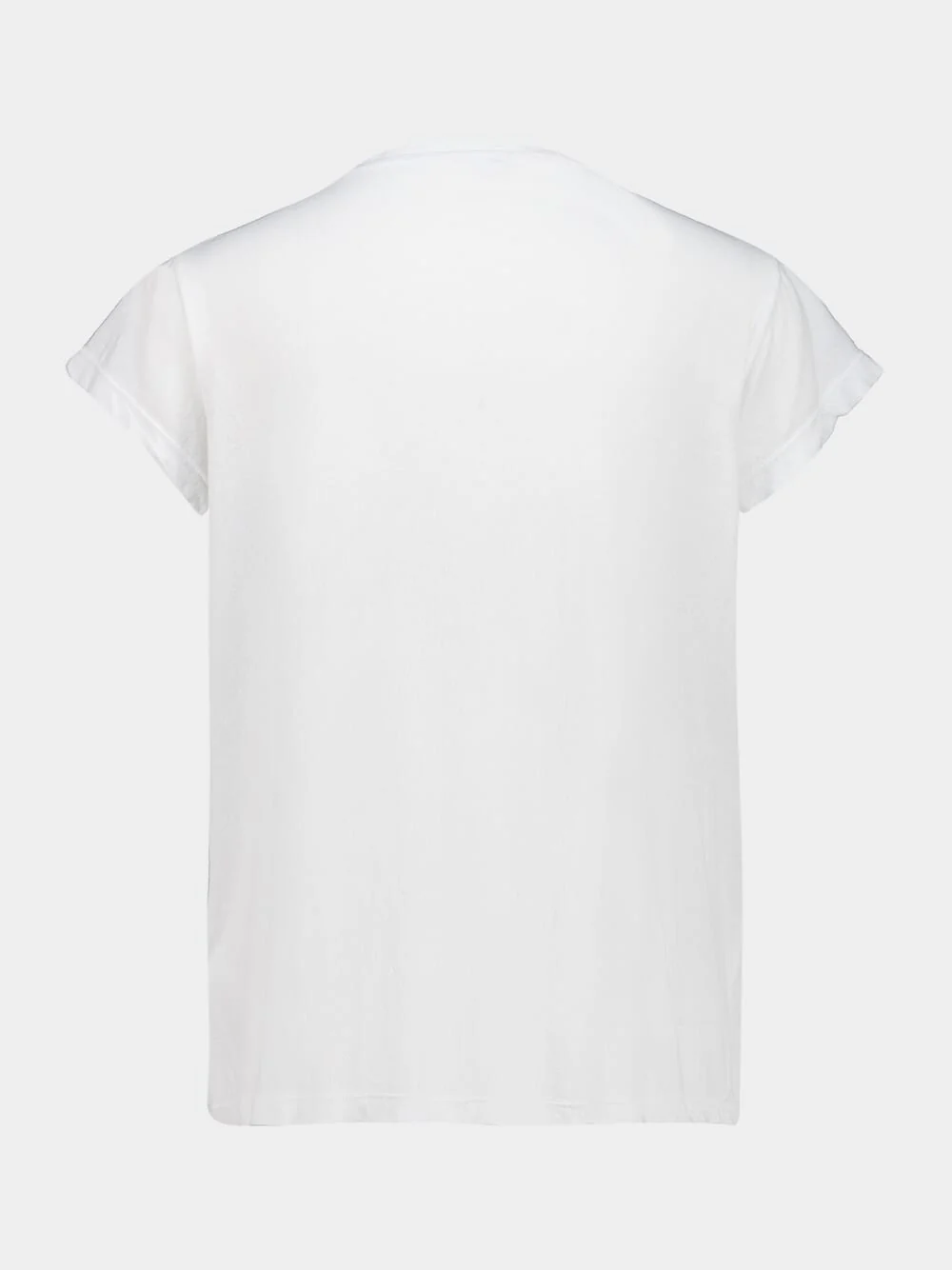 White Deep V-Neck Cotton T-Shirt - Image 2