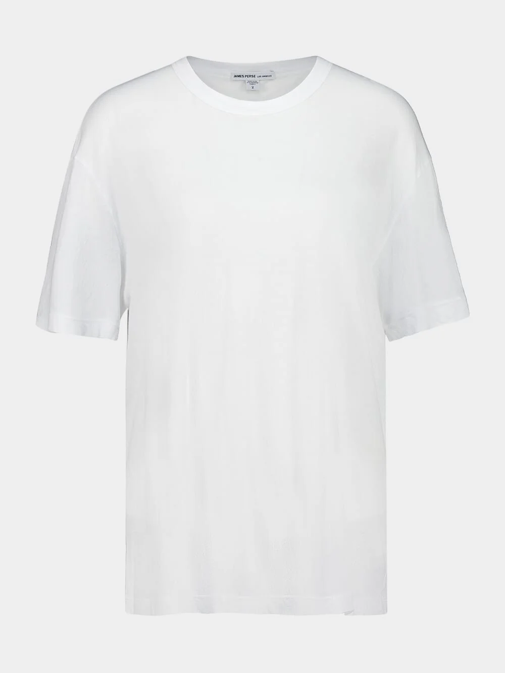 White Oversized Fit Crepe Jersey Cotton T-Shirt - Image 2