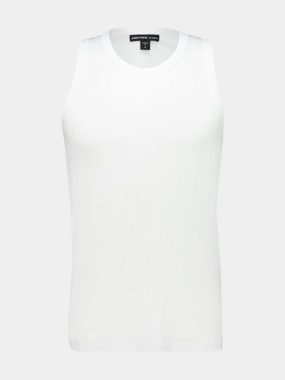 White Ribbed Cotton-Lycra Tank Top