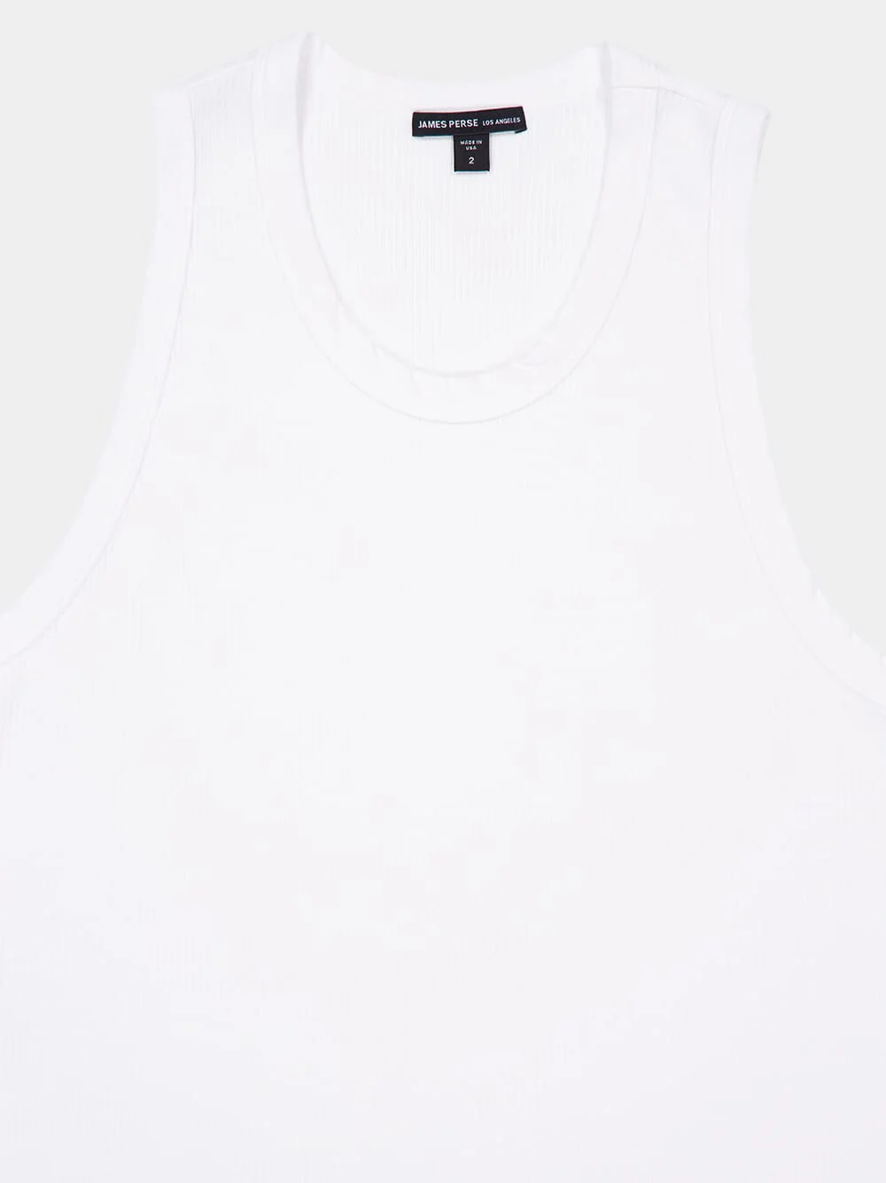 White Ribbed Cotton-Lycra Tank Top - Image 3